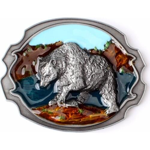 Brown bear Belt Buckle homemade handmade waistband Components animal buckle