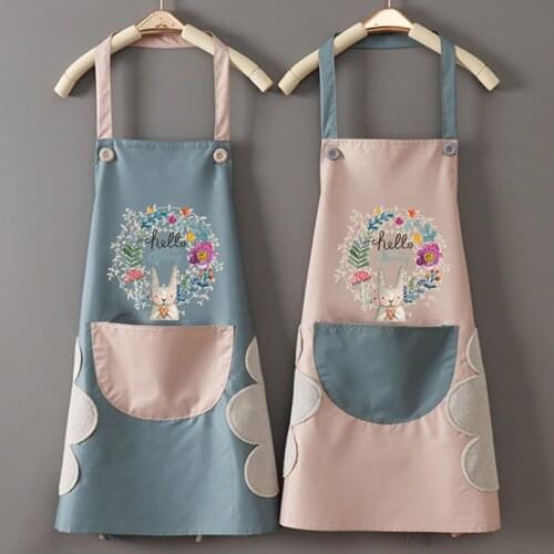 Women Mens Kitchen Apron Household Kitchen Apron Wipeable Waterproof and Oil-Proof Table Restaurant Cooking Baking Dress