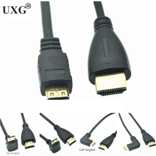 Mini HD-to HD Cable UP/Down/Left/Right Angled 90 Degree HDMI-compatible Cord Connector V1.4 For DSLR Video Camera LCD Monitor