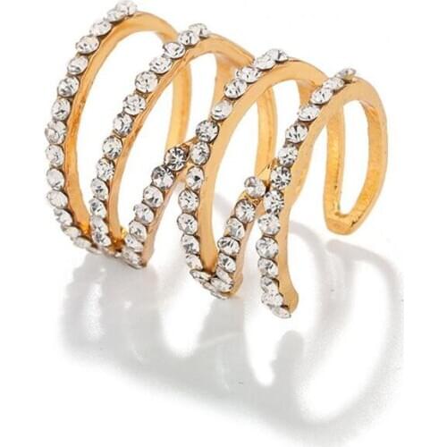Fashion simple multi-layer ring ear clip without pierced earrings creative exquisite inlaid zircon women earring trend jewelry