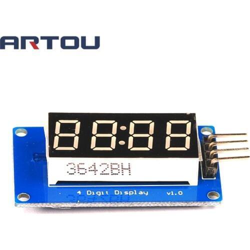 1pcs TM1637 4 Bits Digital LED Display Module For arduino 7 Segment 0.36Inch Clock RED Anode Tube Four Serial Driver Board Pack