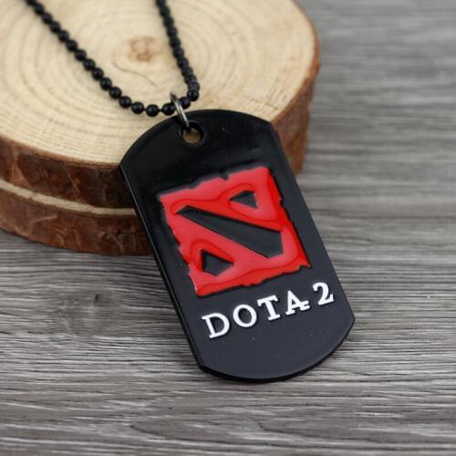 MQCHUN New Fashion Black Strand Chain Game DOTA 2 Necklace Dota2 LOGO Pendants Defense of the Ancients 394