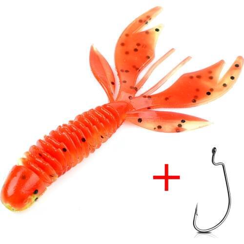 DONQL Silicone Fishing Lure Set 10pcs/lot Larva Soft Baits + 5pcs Offset Hooks Easy Shiner Worm Wobblers Swimbait Fishing Tackle