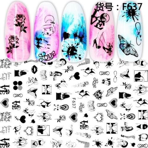 Leaves New Years Nail Stickers Valentines Day All For Nail Art Transfer Foil Stickers Stick On Nails Decoration For Nails