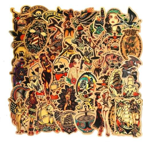 10/50Pcs Retro Western Sailing Beauty Waterproof for Suitcase Skateboard Laptop Luggage Fridge Phone Car Styling Decal Sticker