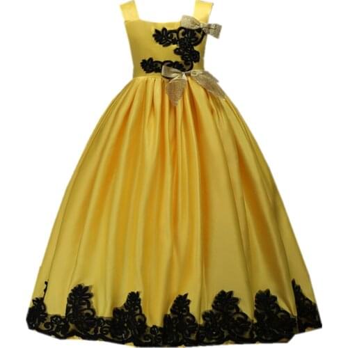 2021 New Summer 3-12Years Embroidered Dress Girl Vestidos Kids Flower Wedding Princess Dresses For Girls Elegant Party Clothes