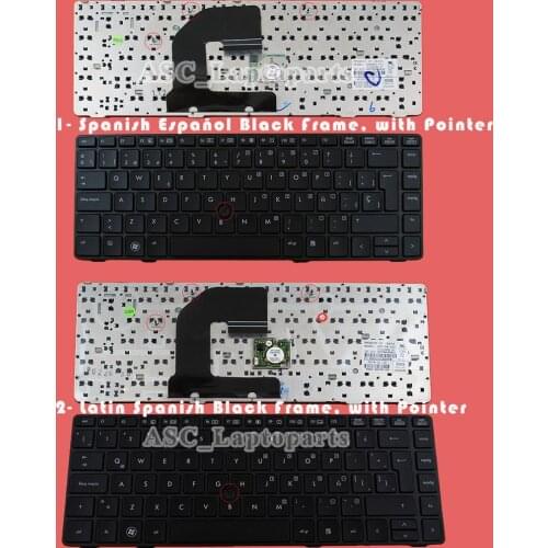New Laitn Spanish Español Teclado Keyboard For HP Elitebook 8460P 8460W 8470P 8470W Silver Frame Black With Point Stick
