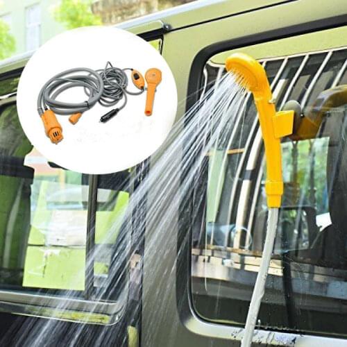 Portable Car Washer 12V Camping Shower DC Car Shower High Pressure Power Washer Electric Pump For Outdoor Camping Travel Pet