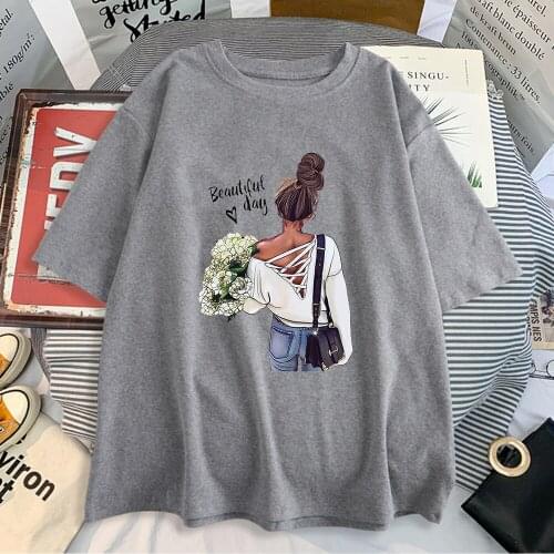 Beautiful Day Women Prints Womens Tshirt Fashion Loose Soft Brand T-Shirt Creative High Quality Clothed Simplicity Plus Size