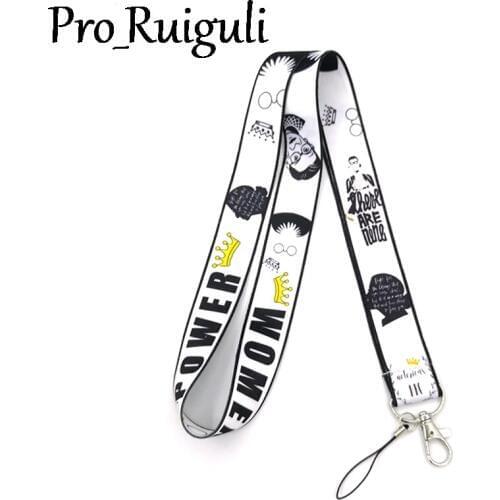 Feminist Ruth Bader Ginsburg Neck Strap Lanyards ID badge card holder keychain Mobile Phone Strap Gift webbing ribbons