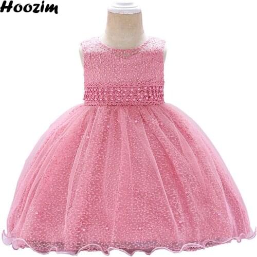 Modest Mint green Pearl Belt Tulle Puffy Party Dress Toddler 12M-18M Age Princess Red Embroidery Evening And Prom Dresses Girls