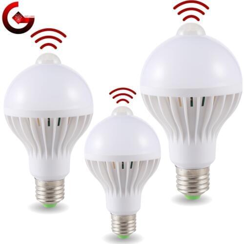 E27 Led 5W 7W 9W PIR Motion Sensor Bulb 110V 220V Auto Smart Led PIR Infrared Body Light AC 85-265V Motion Sensor Lamp