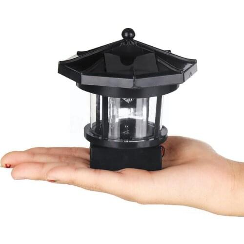 Lighthouse Shape Solar LED Light Garden Fence Yard Light Beacon Smart Rotating Outdoor Solar Landscape Lamp Sensor Decorati I3R1