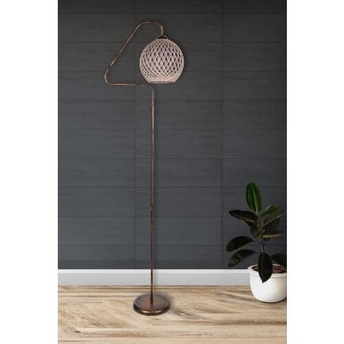 Saint Belisama Milano Floor Lamp Jute Raw White Purple