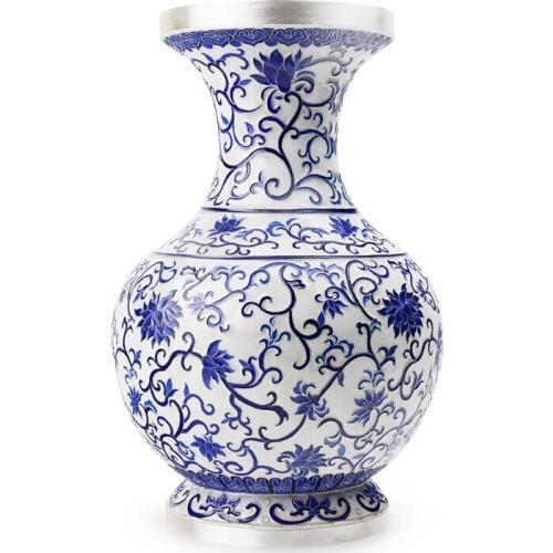 Sterling silver S999 cloisonne vase handmade 999 sterling silver teapot, teapot, male cup tea set