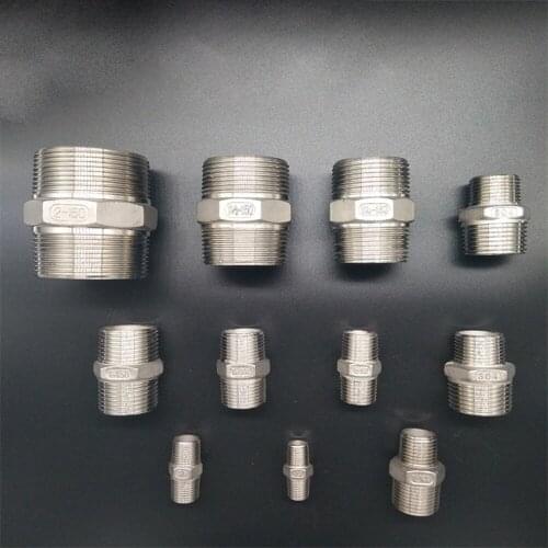 1/4" 3/8" 1/2" 3/4" 1" to 2" BSPT Euqal Male Hex Nipple 316 Stainless Steel Pipe Fitting Water Gas Oil
