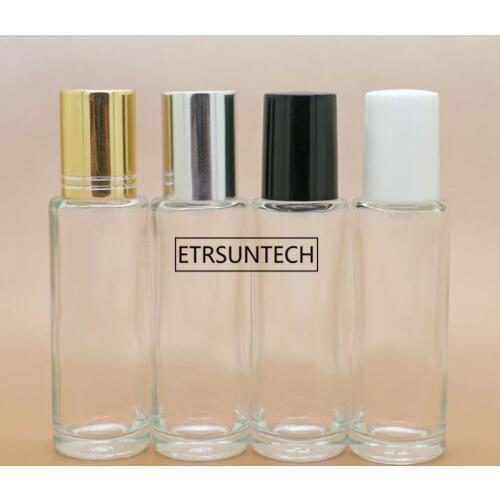 15ml Glass Roll On Essential Oil Empty Perfume Bottle Stainless Steel Roller Ball Refillable Bottles F2034