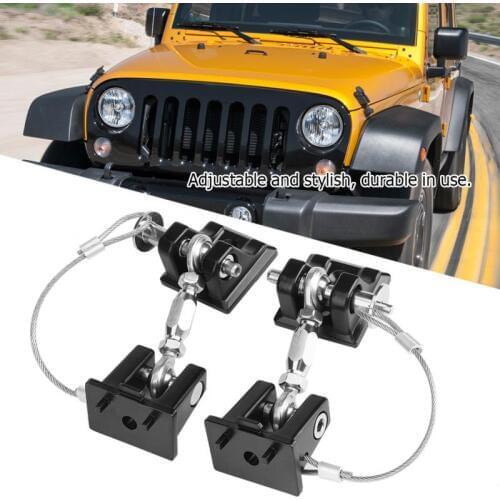 2pcs Anti-Theft Hood Latch Locking Hood Catch Lock Kit for Jeep Wrangler JK 2007-2017