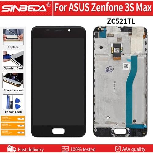 5.2" For ASUS Zenfone 3S Max ZC521TL X00GD LCD Display Touch Screen with Frame Digitizer Assemble For ASUS ZC521TL Display X00GD
