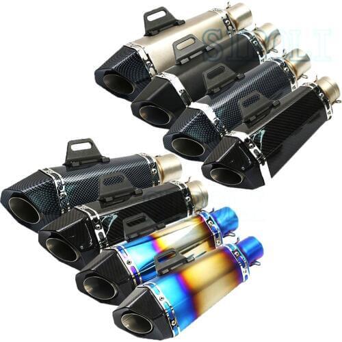 51mm Universal Motorcycle Exhaust Muffler carbon fiber Pipe Escape For MSX 125 CB1000r BENELLI 300 600 RSV4 cb400 r6 r1 TRK502