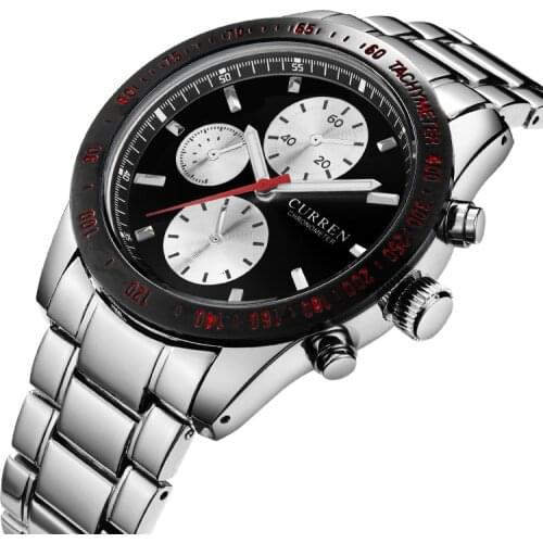 CURREN Mens Watches Top Brand Luxury Full Steel Clock Sport Quartz Watch Men Casual Business Waterproof Watch Relogio Masculino