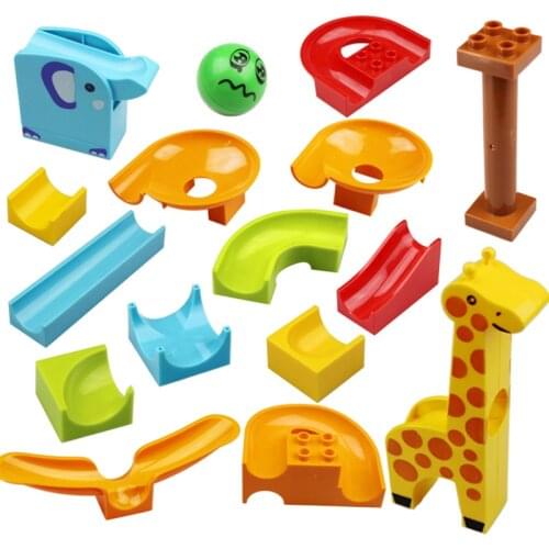 Transparent Marble Runs Maze Tracks Building Blocks Parts Swing Funnel Slide Turn STEM DIY Toys for Children Compatible Parts