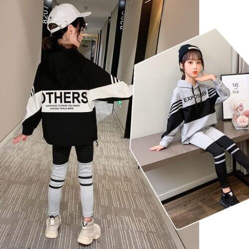 Children Suits Spring Long Sleeve T-shirt+Pants Tracksuit Cotton Clothes Suit Childrens Sports Set girl Boutique Outfits 4-12 Y