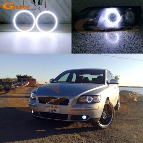 For Volvo S40 II V50 2008 2009 2010 2011 2012 facelift Day Light Ultra bright COB led angel eyes kit halo rings Car Accessories