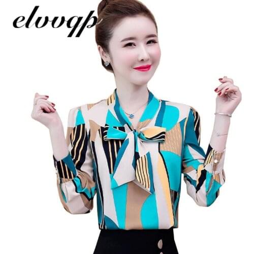 Блузки с галстуком Elvvqp China At AliExpress