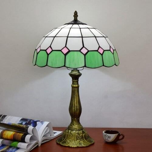 European Creative Tiffany Stained Glass Living Room Dining Room Bedroom Bar by the Decorative Lamp Green liu li deng
