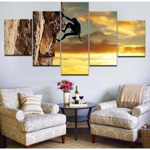 HD Picture Canvas Print Rock Never Give Up Climbing Painting Art Picture Gift For Home Decoration Poster