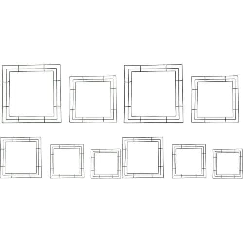 Square Metal Wreath Frame DIY Christmas Crafts Garland Iron Wire Hanging Ring