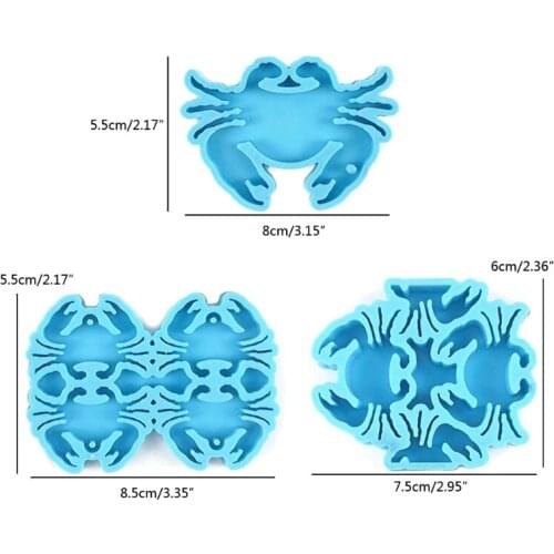 L5YA Crab Series Keychain Epoxy Resin Mold Jewelry Earrings Pendants Silicone Mould