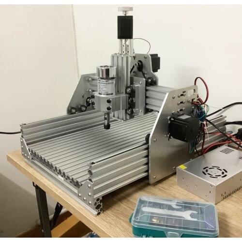 DIY Mini CNC 3020 2in1 Laser Router 5500MW Laser Head 300W Spindle 3 Axis USB Interface ER11 Collect for Wood Marking Engraving