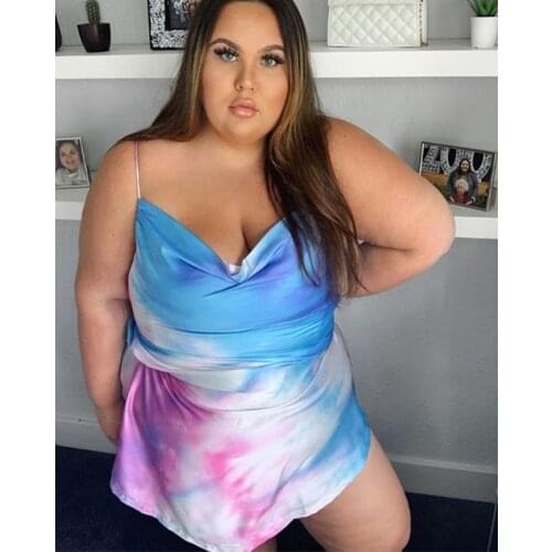 Plus Size Summer Dress 5xl Sexy Strapless Irregular Print Summer Fashion Casual Style Strap Mini Dresses Wholesale Dropshipping