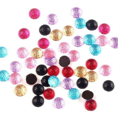 LF 100Pcs Resin Bling Round 10mm Decoration Crafts Flatback Cabochon Embellishments For Scrapbooking Kawaii Cute Diy Accessories