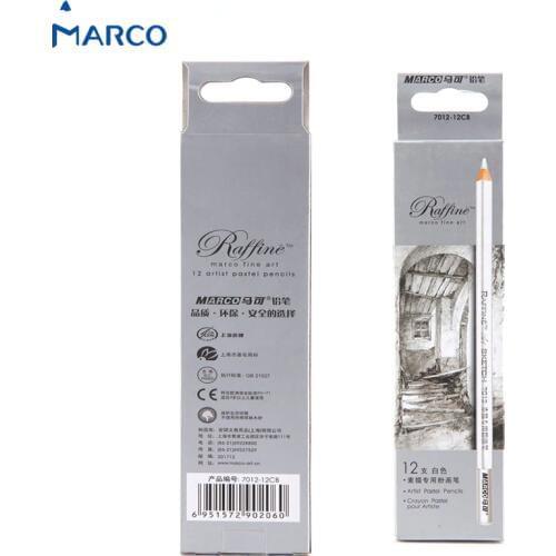 Marco Raffine Sketch Blender Pencils 12 Oily Color White Professional Soft Pastel Paint Drawing Pencils Art Set Lapis De Cor