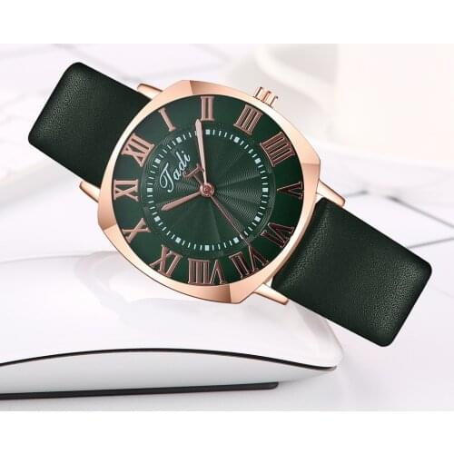 Fashion Roman Number Creative Simple Watch Popular Ultra-Thin Belt Quartz Womens Watch