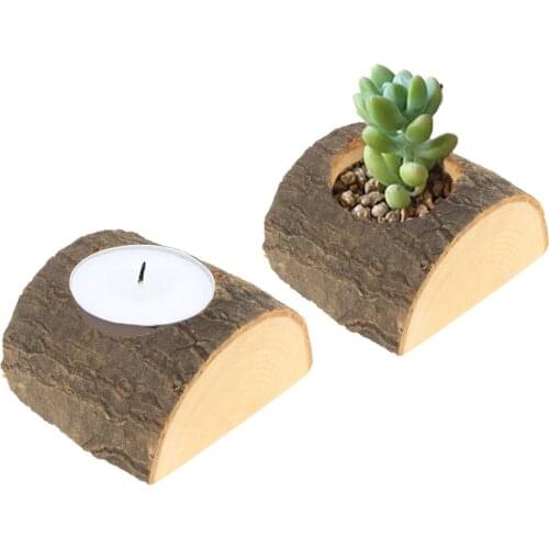 Desktop Wooden Candle Holder Creative Crafts Candlestick Valentines Day Party Atmosphere Handmade Decoration