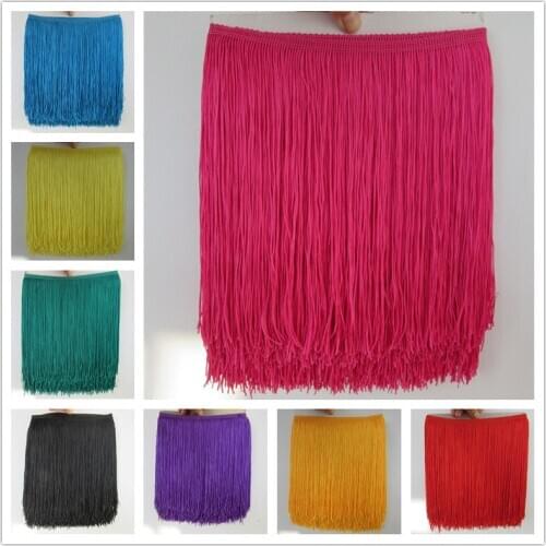 Wholesale 1Yard/lot Lace Trim Tassel Fringe DIY Latin Dress Stage Clothes Accessories Decorative Tassels for Curtains
