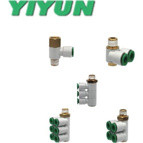 KQ2Z,2ZT,2ZD,2VT,2VF YIYUN Pneumatic tube external thread quick insert joint 04,06,08 pipe diameter KQ2 Series