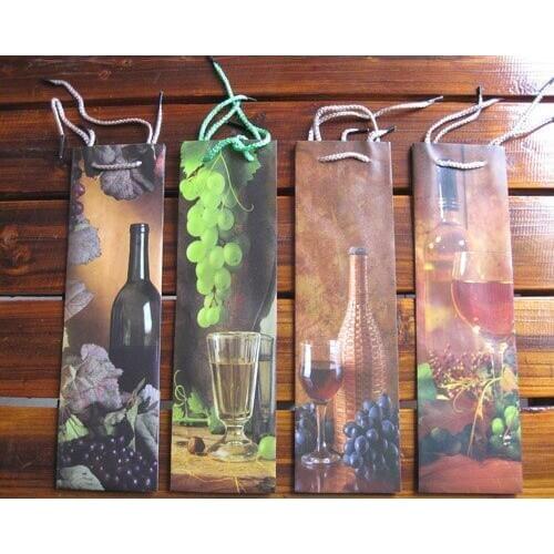 PP Wine Bottle Packing Bag Assorted Designs Champagne Bottle Carrier Grape design Juice Gift Bottle Jar Xmas Wine Bag