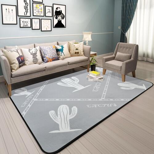 Simple grey cactus Print Carpets Child Living room Crawl Rugs For bedroom Tea table large Area Carpet Kids Room play Game Tapete
