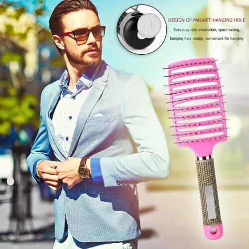 Detangle Hairbrush Curly Fluffy Comb Massage Brush Rribs Lightweight Easily Carrying Hair Part Brush for Hairdresser