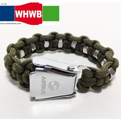 Various Airbus Boeing airplane belt buckle Survival paracord nut bracelet braided rope kit army camping parachute wristband