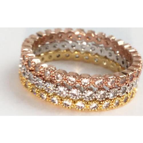 Size #5,6,7,8,9 various colors stackable 925 sterling silver women eternity band wedding engagement ring