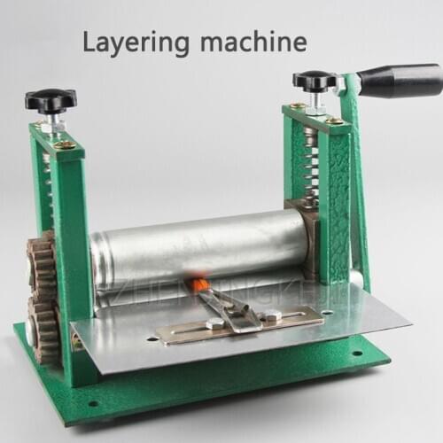 Hand Shake Rolling Machine Layering Manual Stripper Leather Brace Machine For Pressing And Drawing Printing Hot Flower Equipment