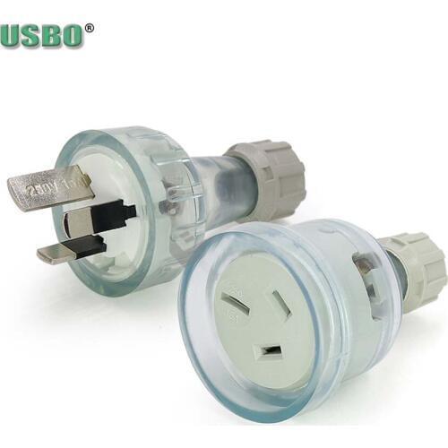 Transparent 10A 15A DIY Auatralia Industrial Waterproof Female Male Socket Plug 3P AU Receptacle Connector Type I