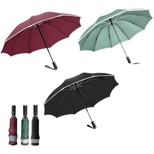 Reverse Folding Umbrella Portable Automatic Open Sun Rain Umbrella with Reflective Strip for Outdoor Activities umbrella