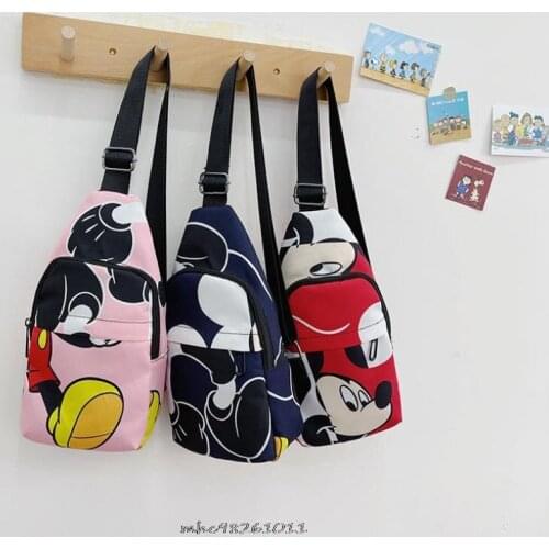 Disney shoulder bag Childrens School Cute Bag Bag Cartoon Print Cute Mickey Mouse Minnie kids Backpack Kindergarte chest bags